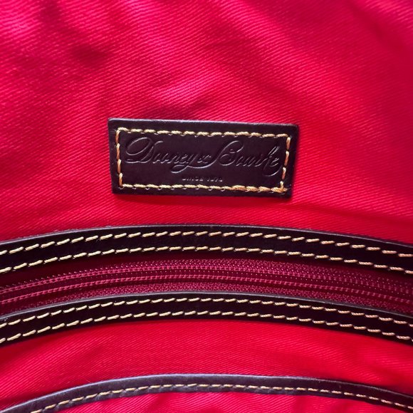 Dooney & Bourke Zip Around Dome Pebbled Leather Side Tassels Tote Brown - Picture 10 of 10